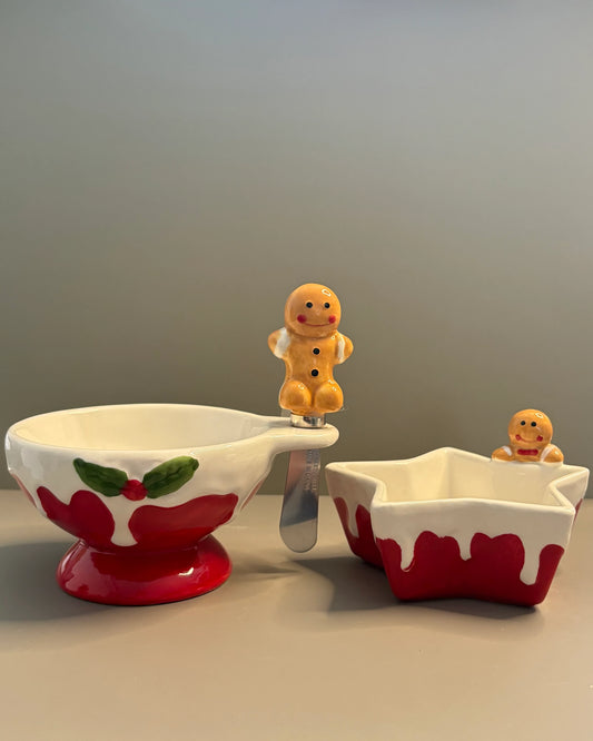 Set de Botaneros Navideños chicos Muñeco de Jengibre