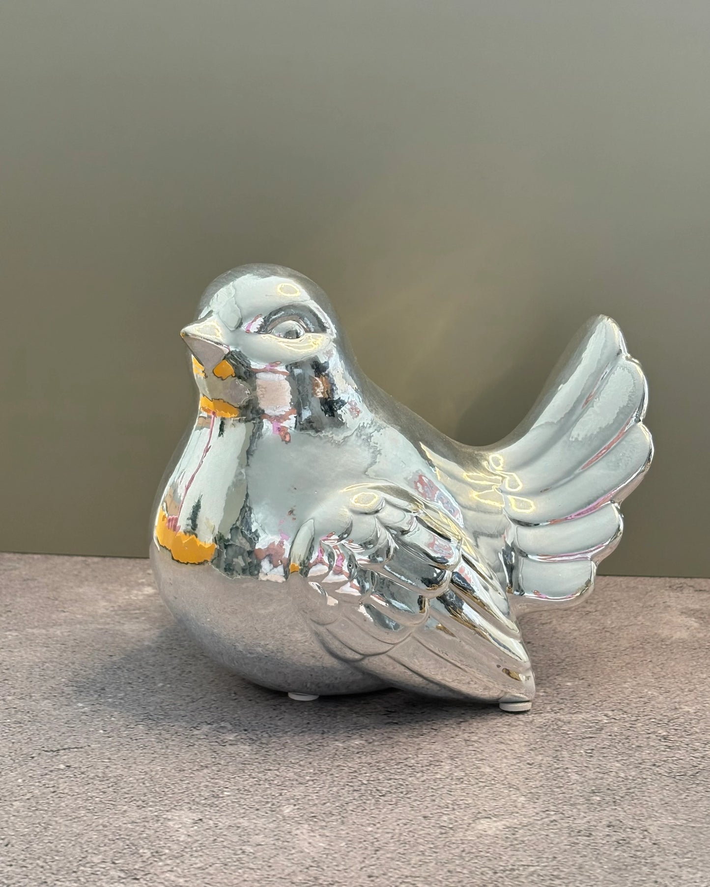 Figura Decorativa Paloma Brilo
