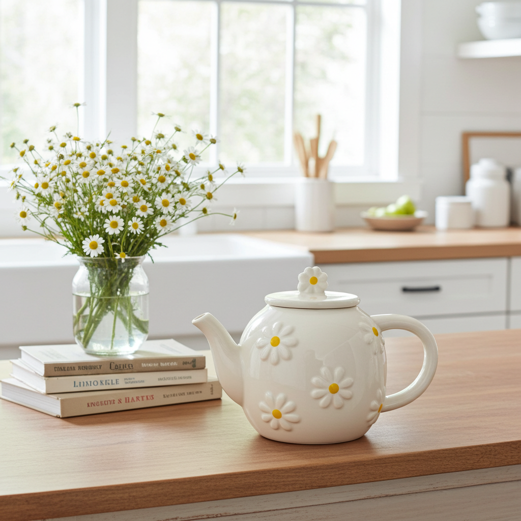 Tetera de cerámica Margaritas