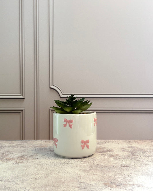 Maceta chica con planta artificial Coquette