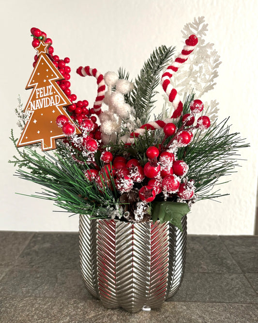 Arreglo Navideño Silver Glam