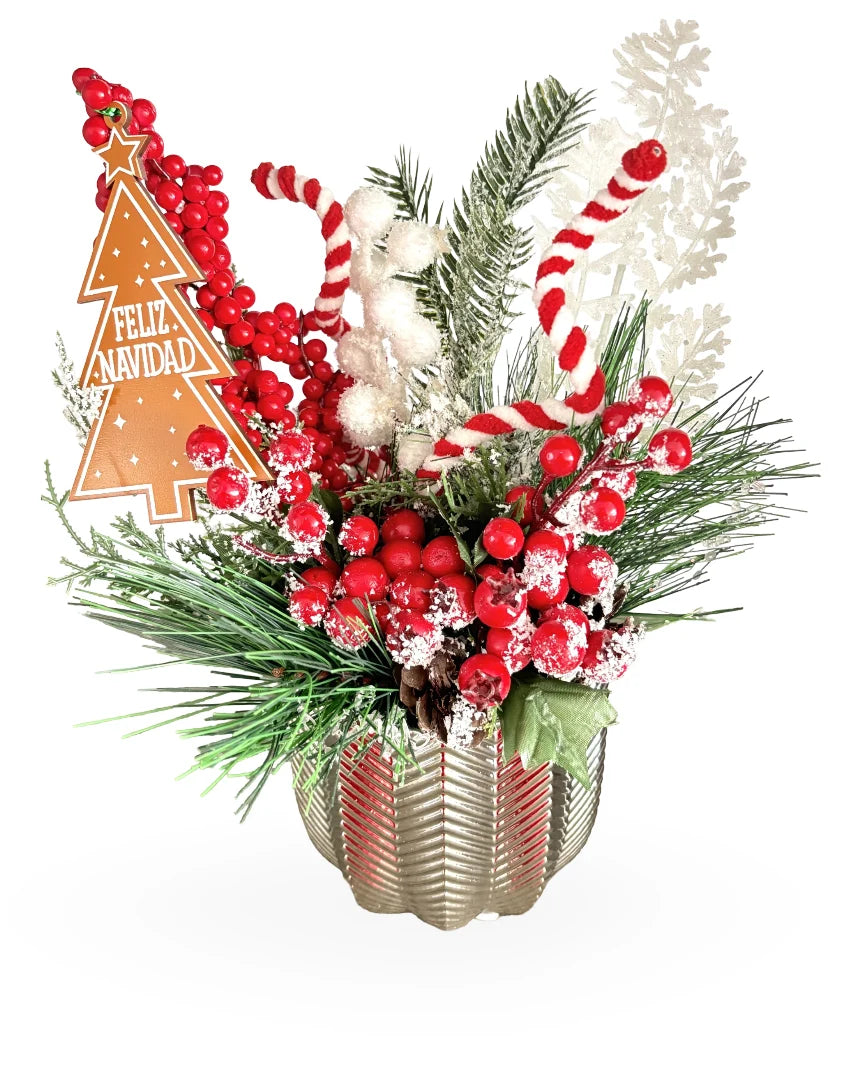 Arreglo Navideño Silver Glam