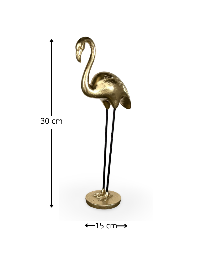 Figura Decorativa Golden Flamingo