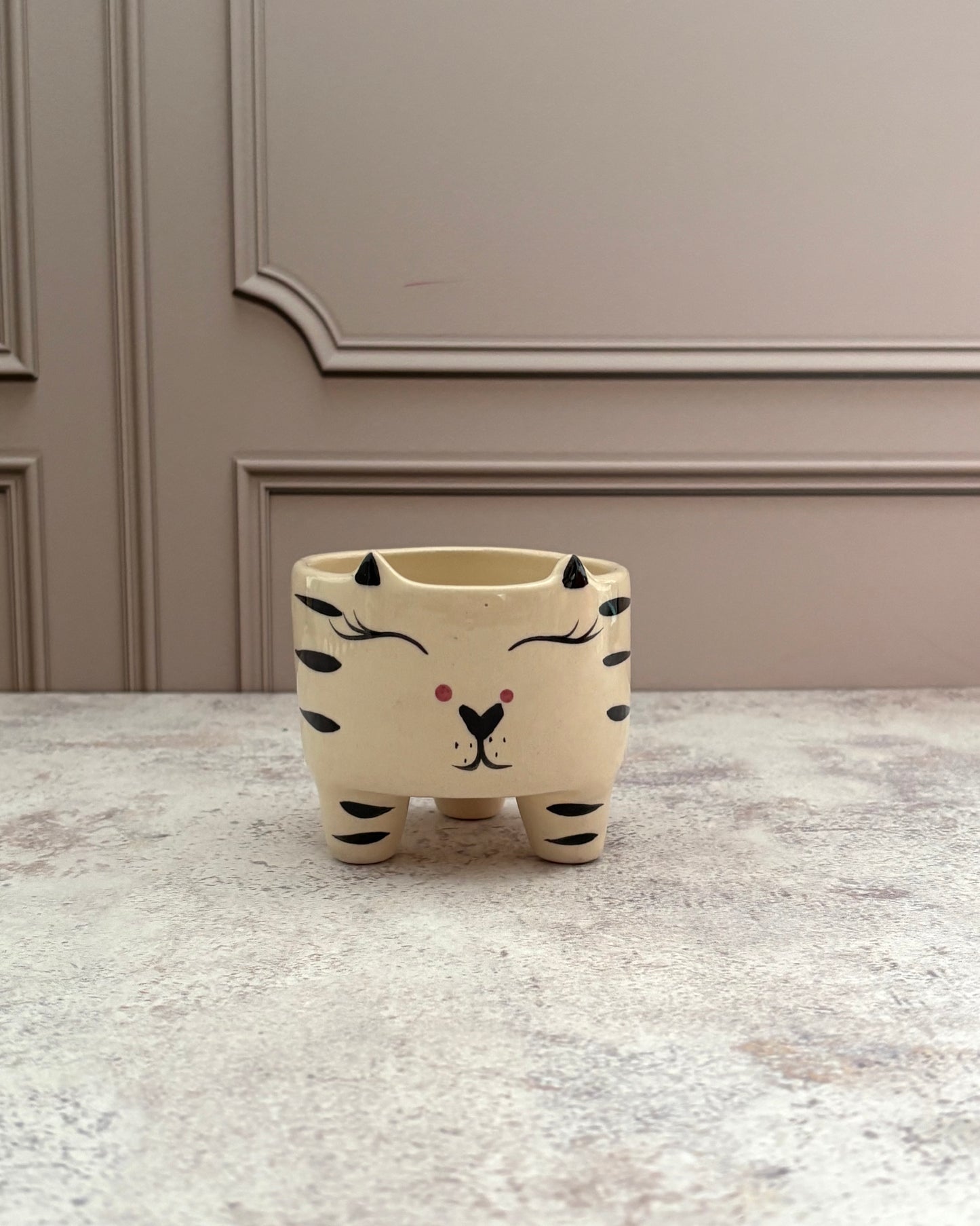 Maceta de cerámica felino mini Kawaii