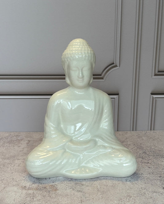 Figura decorativa Buda blanco