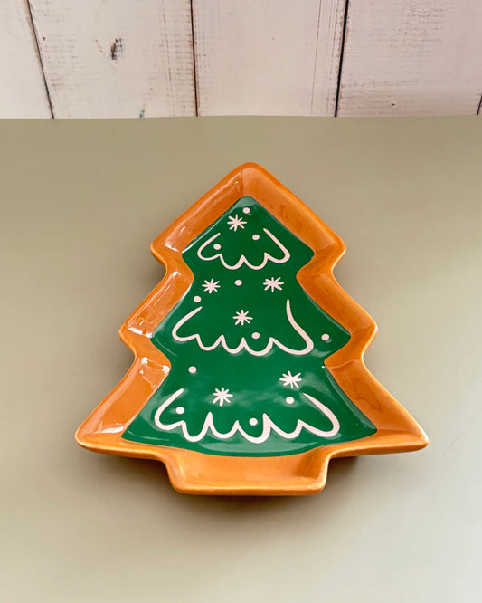 Platón chico Árbol Navideño