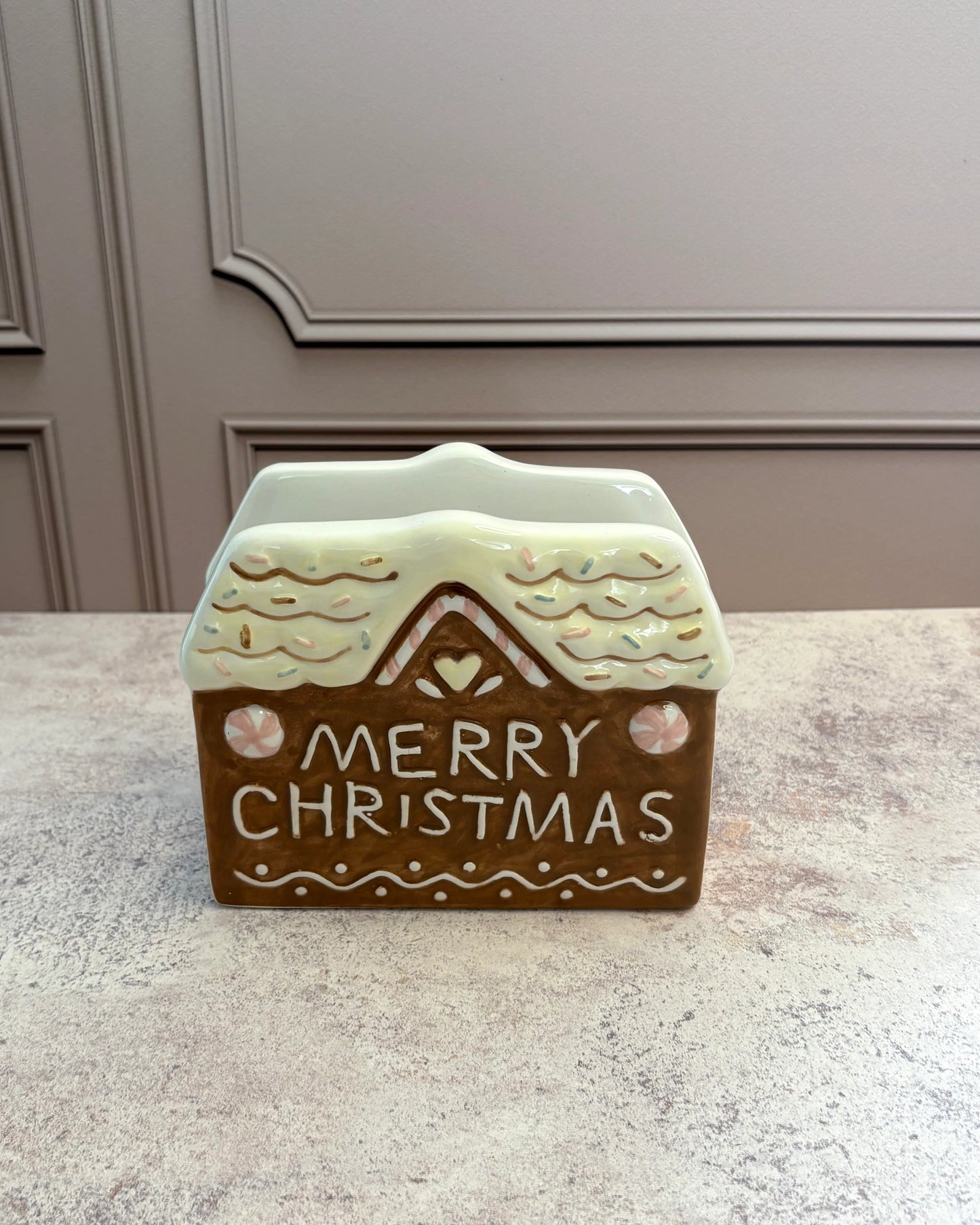 Servilletero Navideño Casa de Jengibre