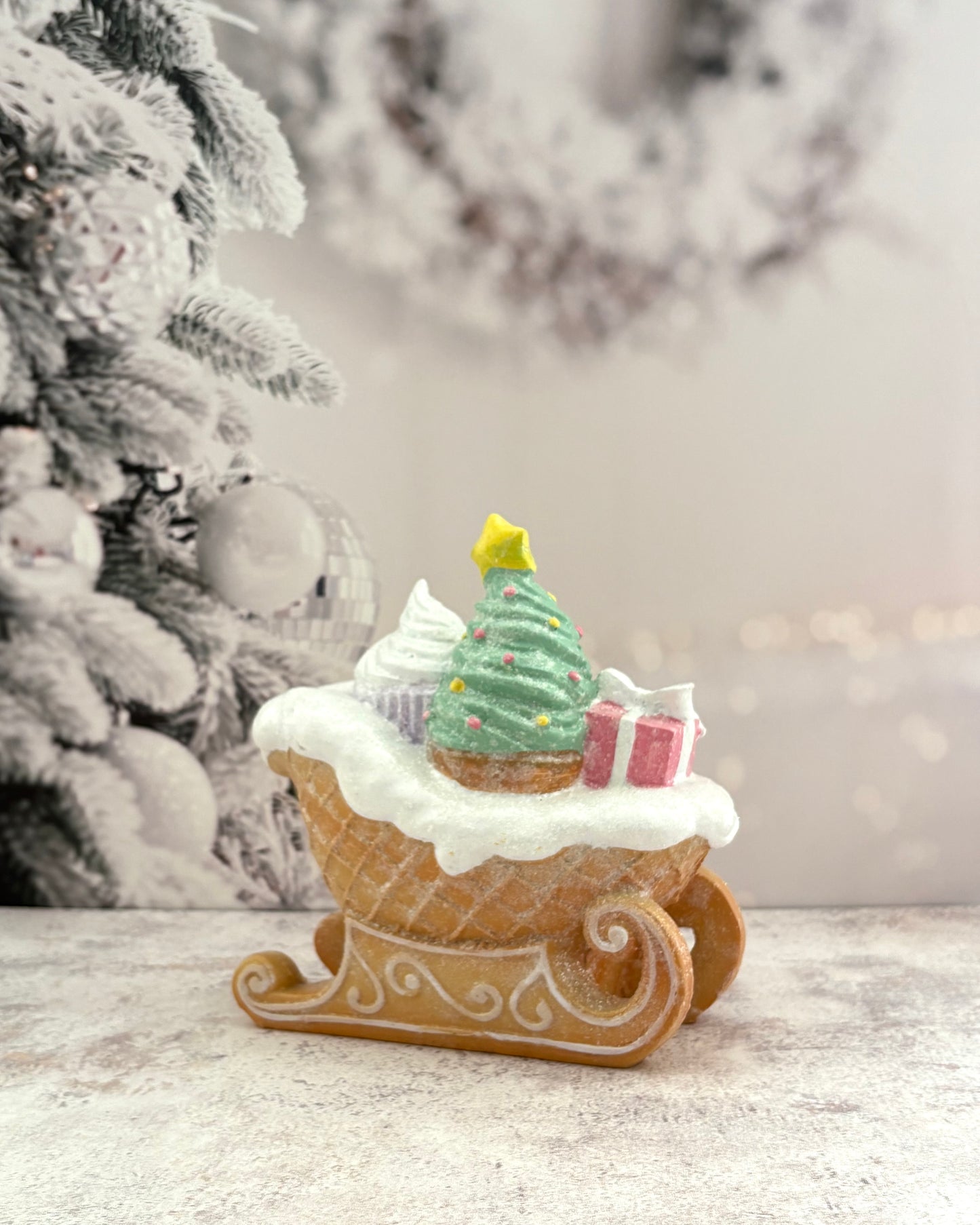 Figura Navideña Trineo Pinkmas