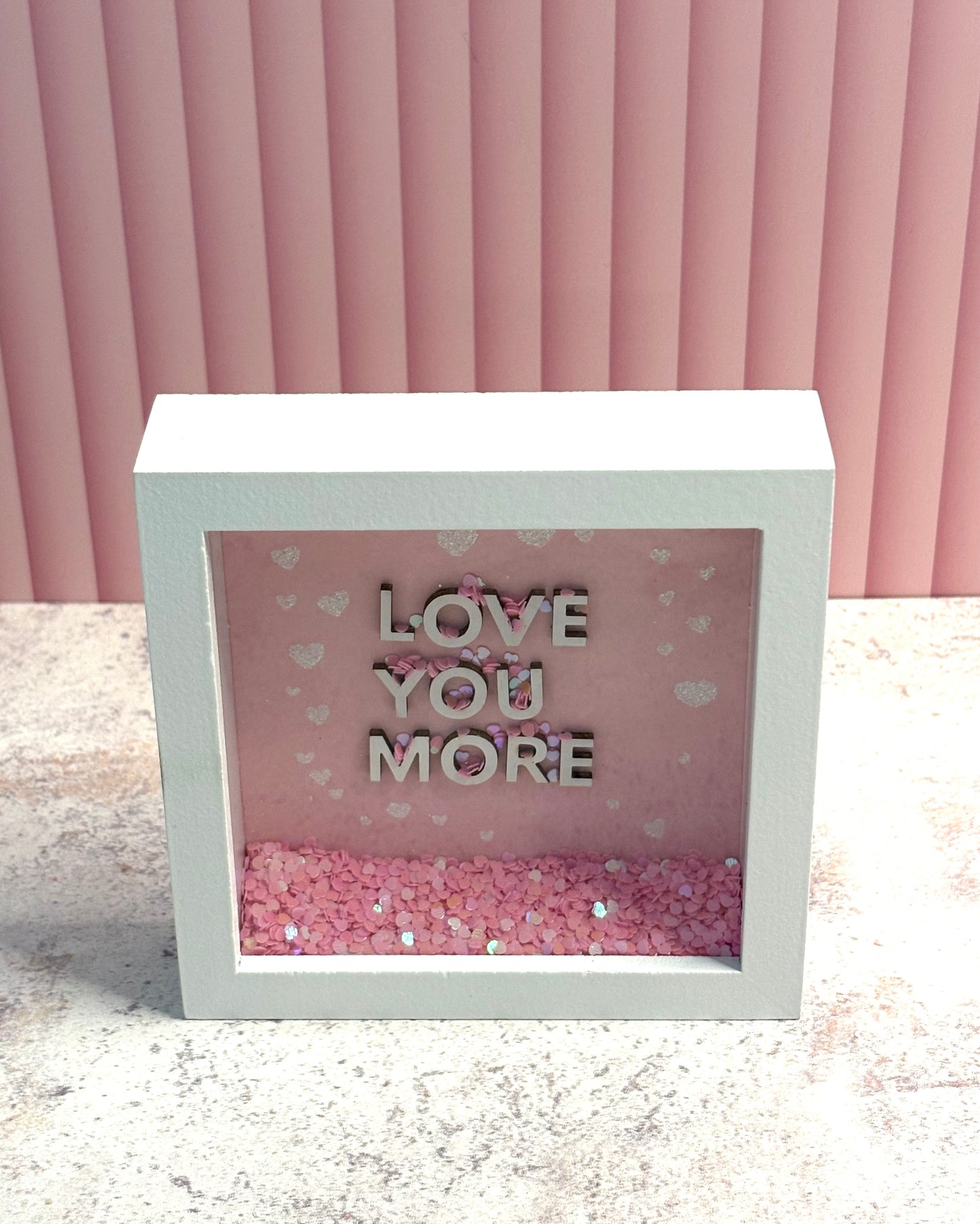 Cuadro decorativo rosa de madera Love You More
