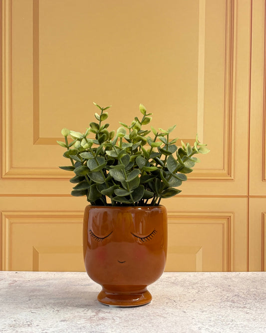 Planta artificial con maceta en cerámica Mori