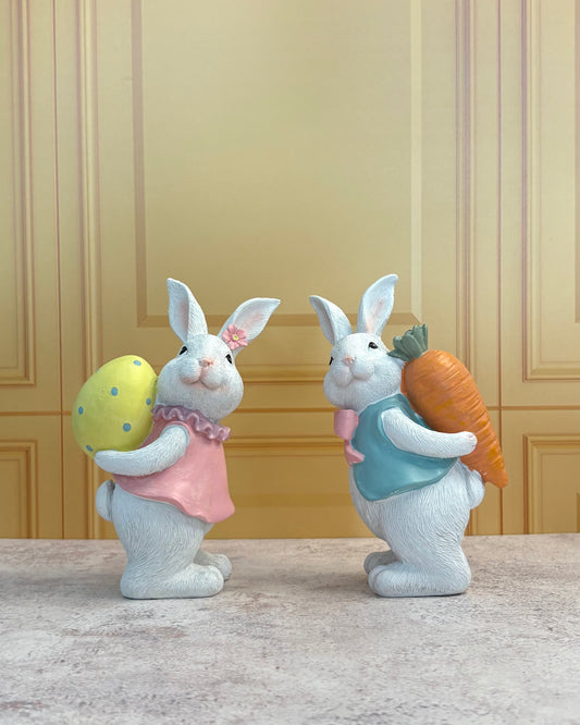 Set de figuras de conejos de pascua Sammy de resina