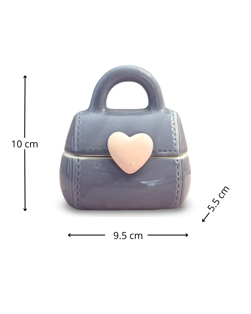 Joyero de cerámica en forma de bolso