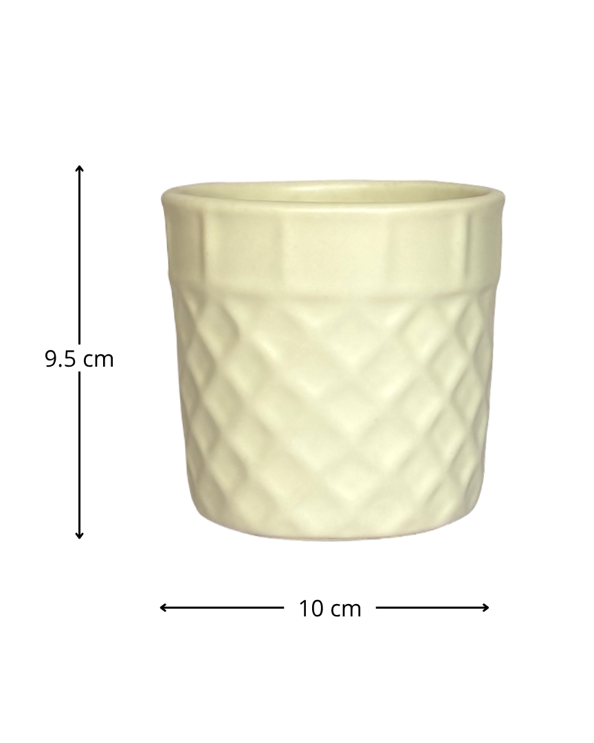 Maceta cerámica barquillo beige