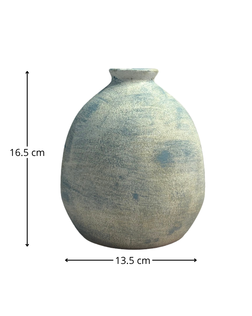 Florero de cerámica azul
