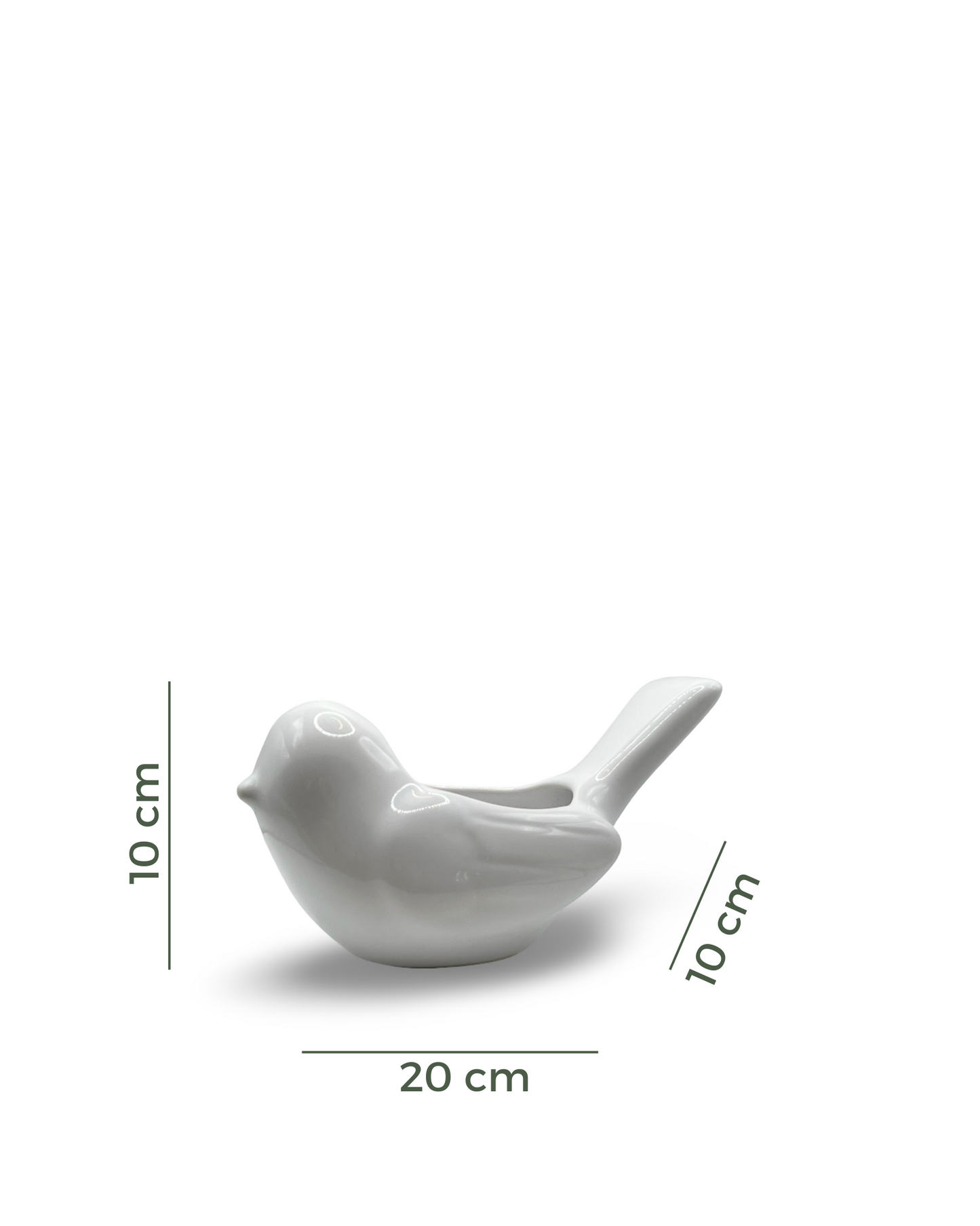 Maceta de cerámica blanca chica Pluma