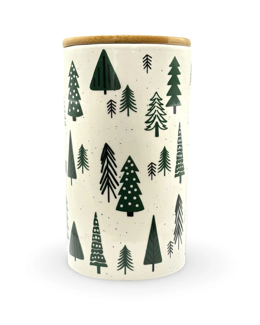 Recipiente Decorativo Navideño Pinos