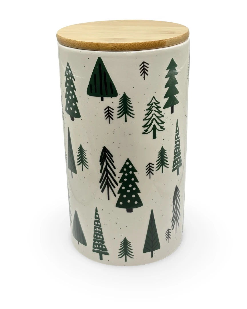 Recipiente Decorativo Navideño Pinos
