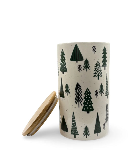 Recipiente Decorativo Navideño Pinos