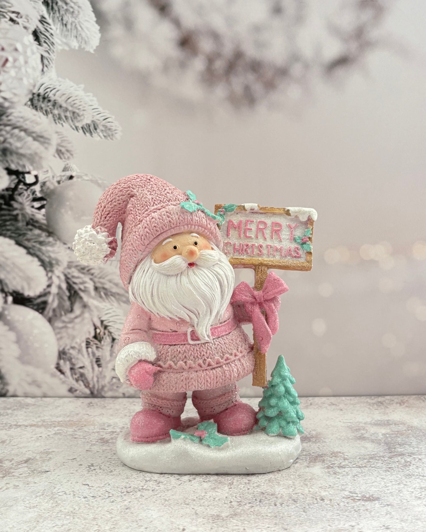 Figura Decorativa Navideña Santa Pinkmas