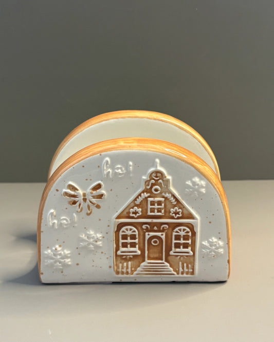 Servilletero nevado navidad