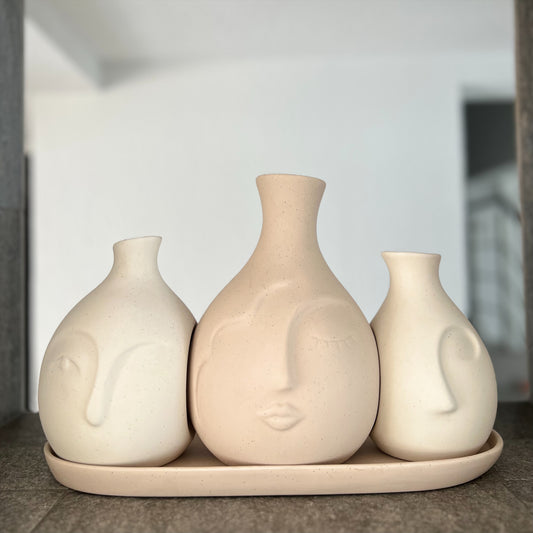 Set de Floreros con charola Visage