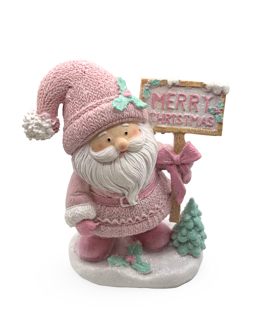 Figura Decorativa Navideña Santa Pinkmas