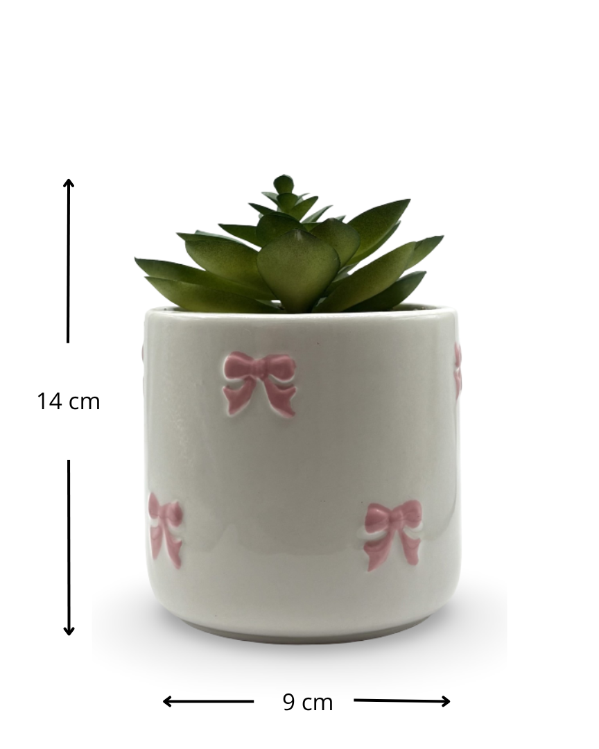 Maceta chica con planta artificial Coquette