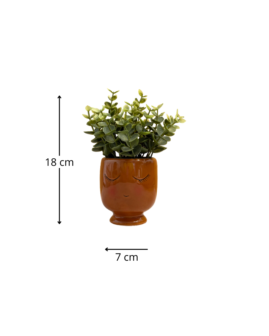 Planta artificial con maceta en cerámica Mori