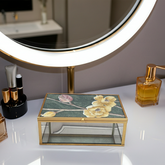 Joyero de vidrio estilo vintage Bloom