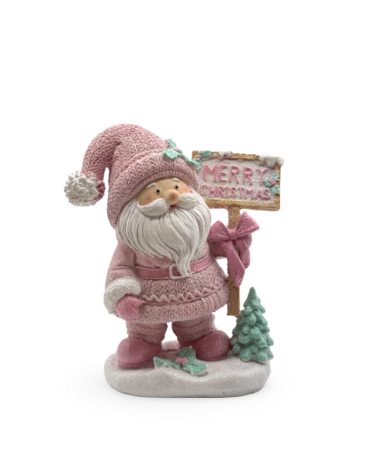 Figura Decorativa Navideña Santa Pinkmas