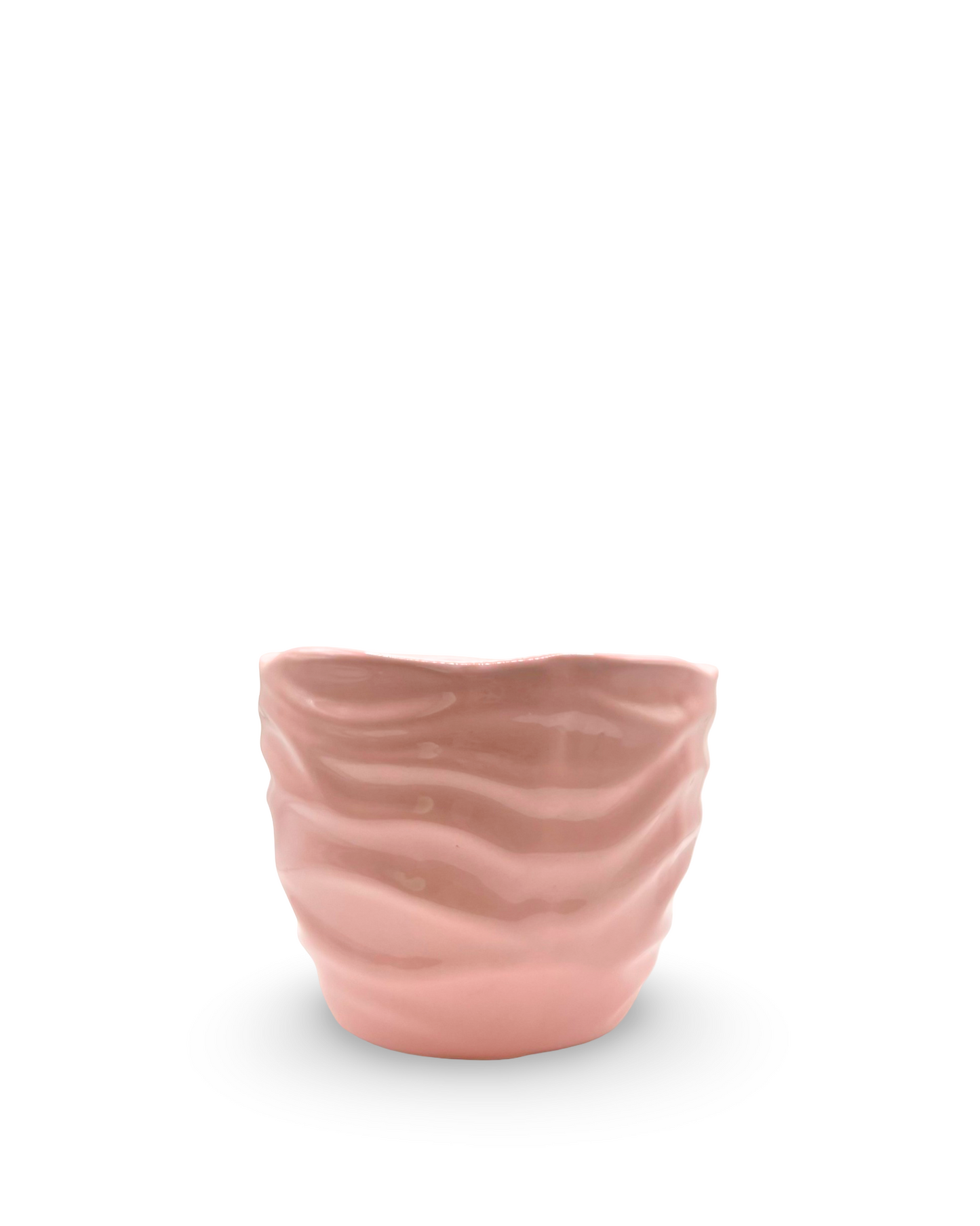 Maceta rosa de cerámica chica Ondé