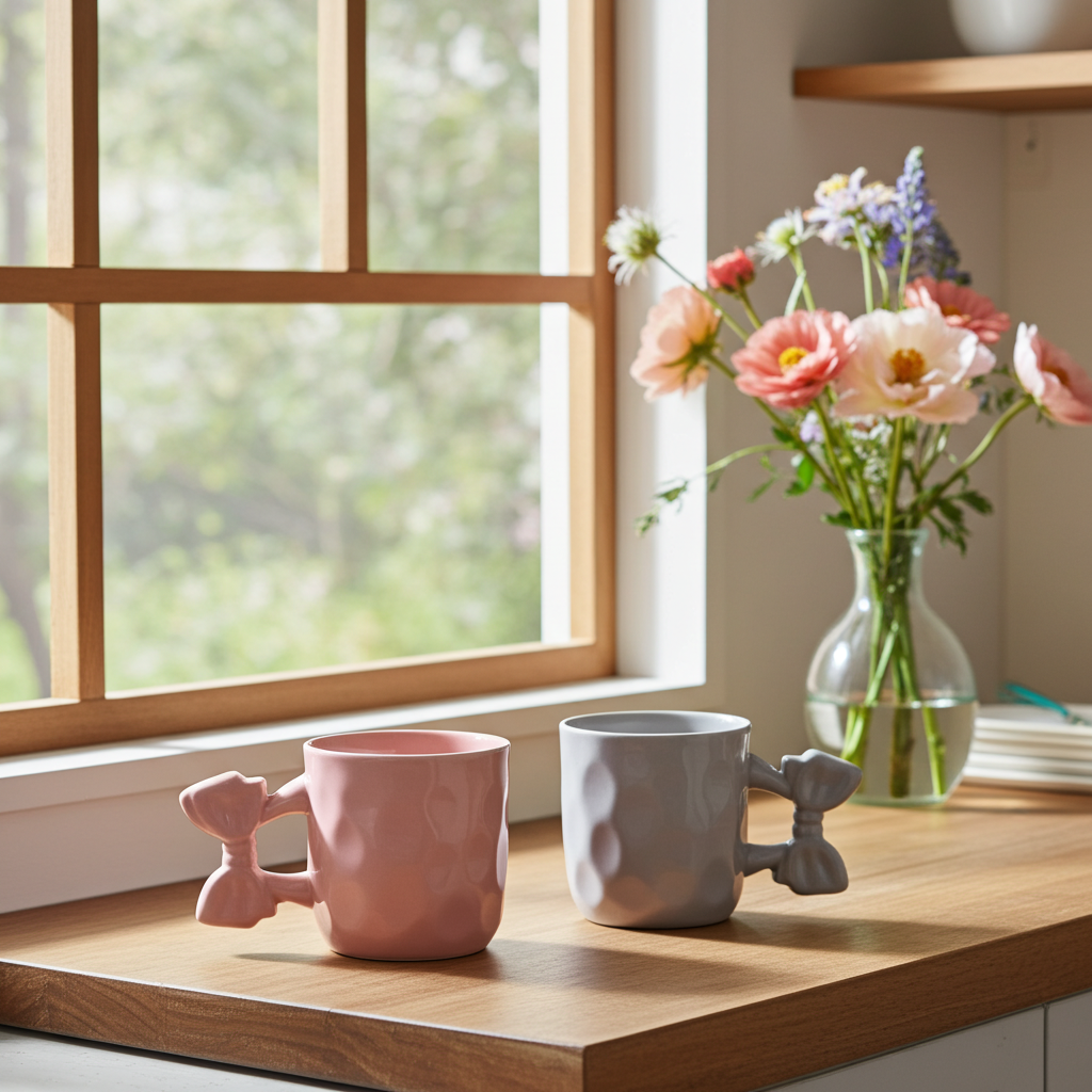Set de tazas de moño coquette