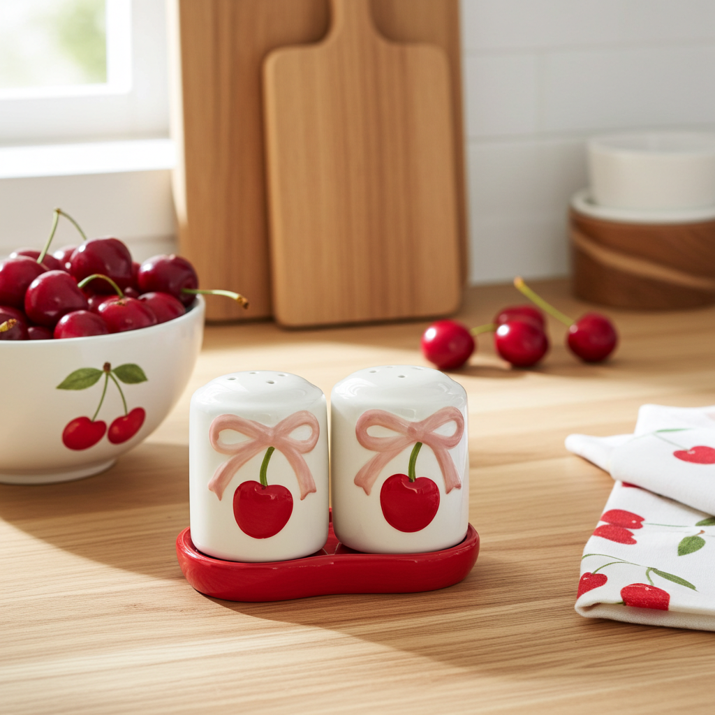 Set de salero y pimentero Cherry