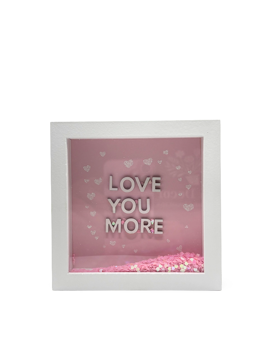 Cuadro decorativo rosa de madera Love You More