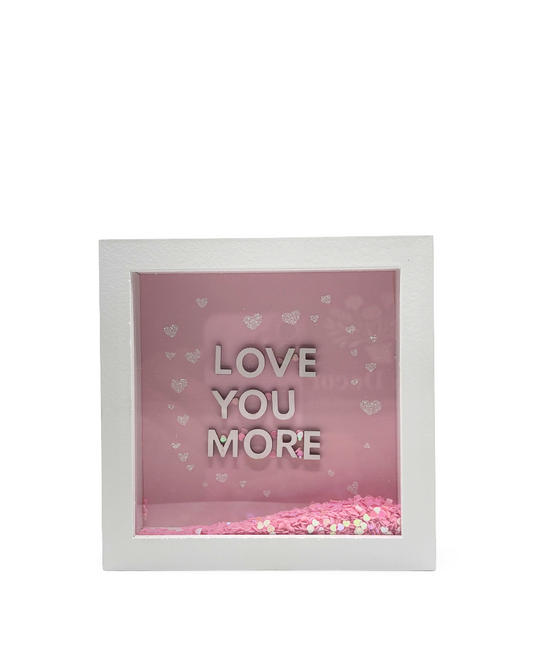 Cuadro decorativo rosa de madera Love You More