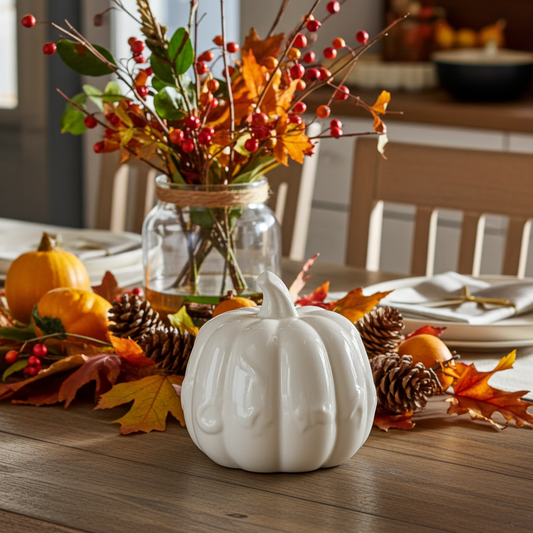 Figura decorativa calabaza de cerámica