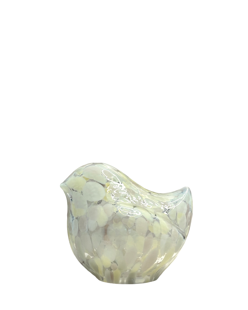 Figura decorativa de vidrio ave jaspeada