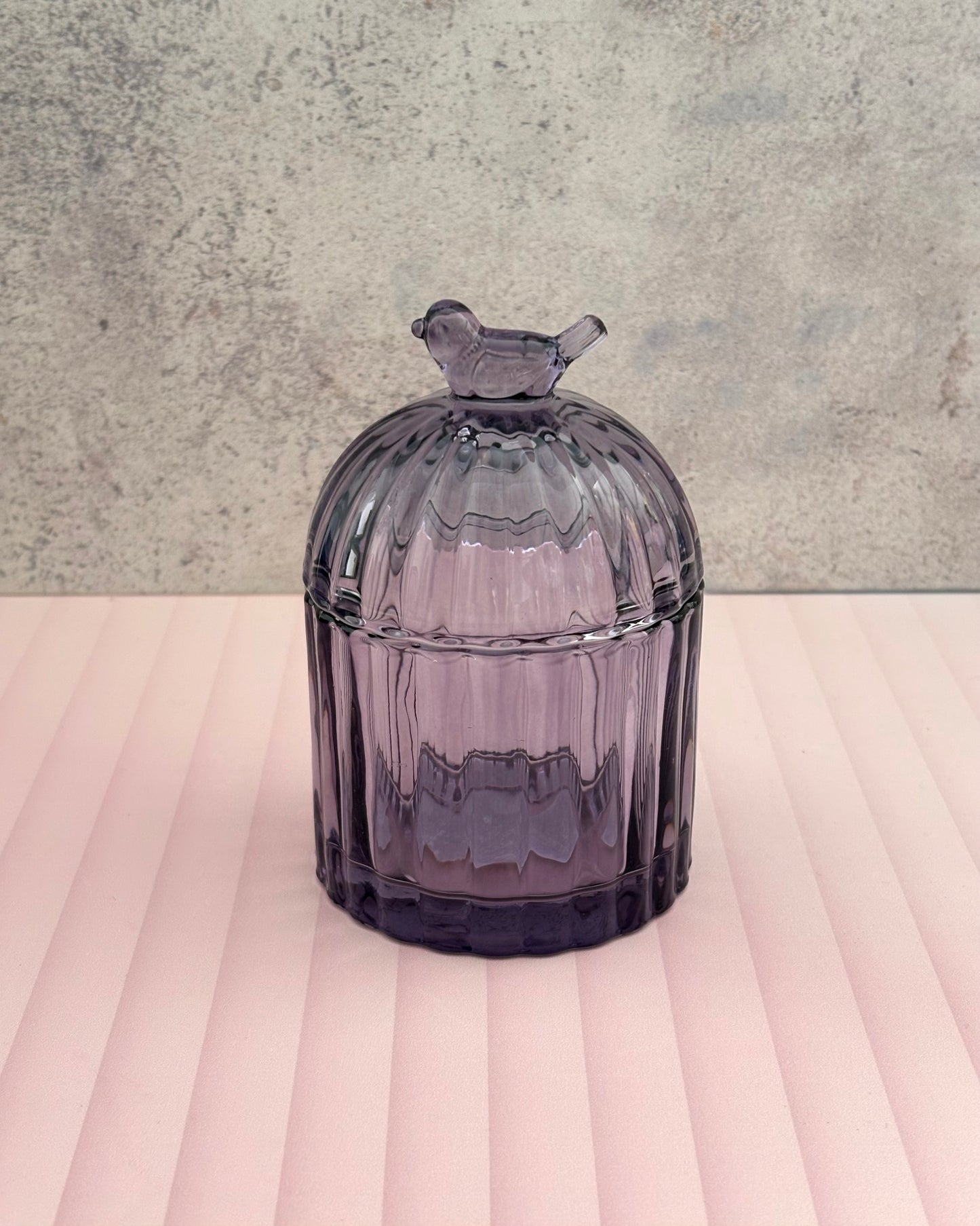 Joyero Birdie de vidrio con tapa