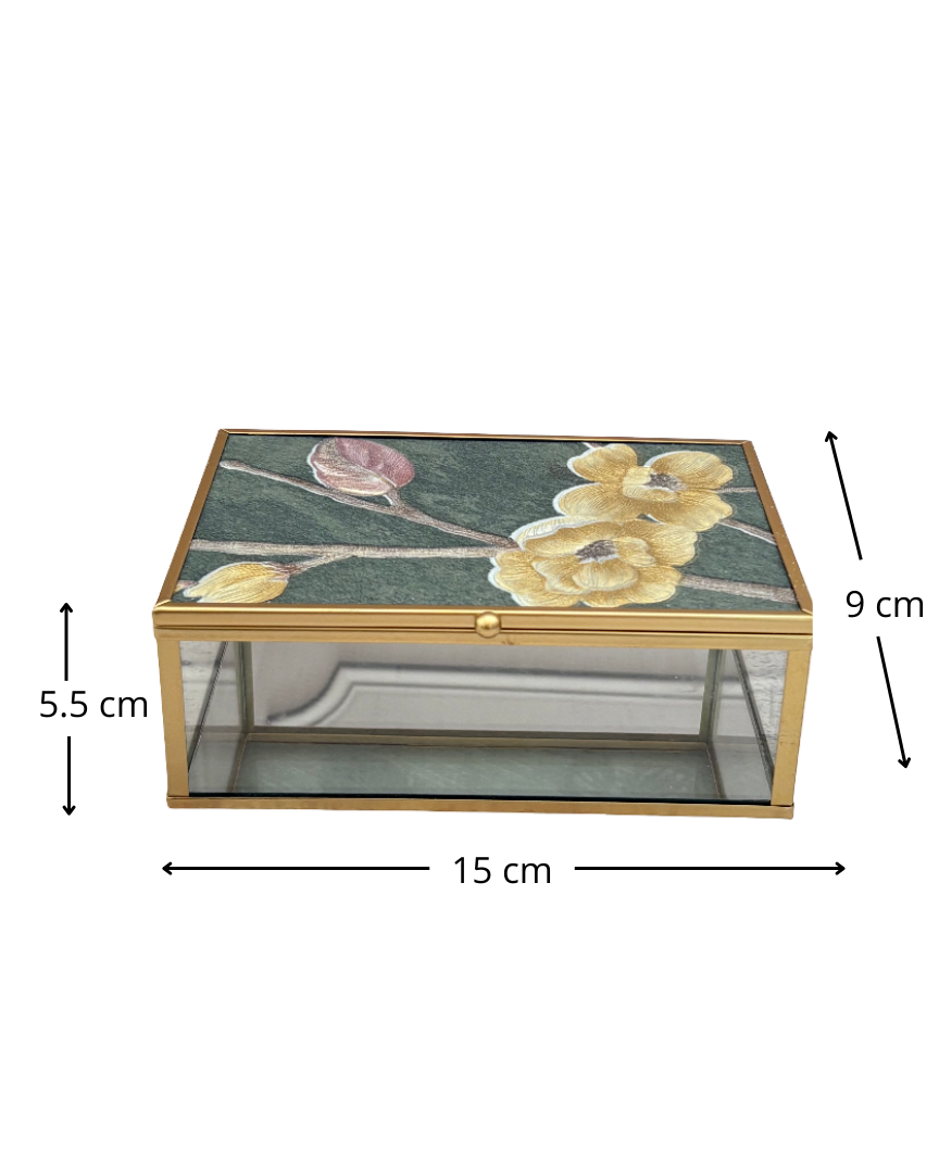 Joyero de vidrio estilo vintage Bloom