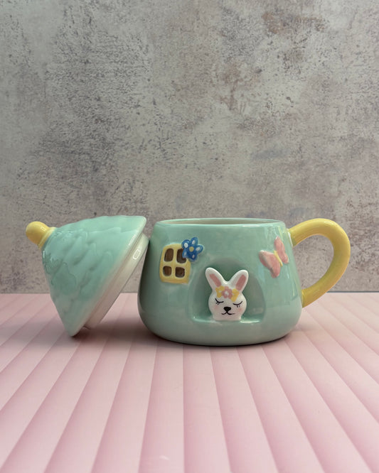 Taza de cerámica con tapa Pascua House