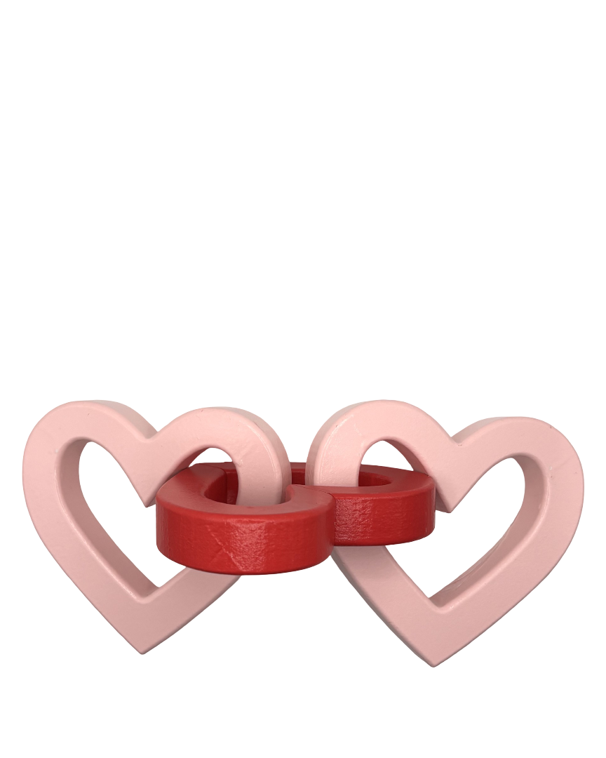 Cadena decorativa de corazones de madera Love Club