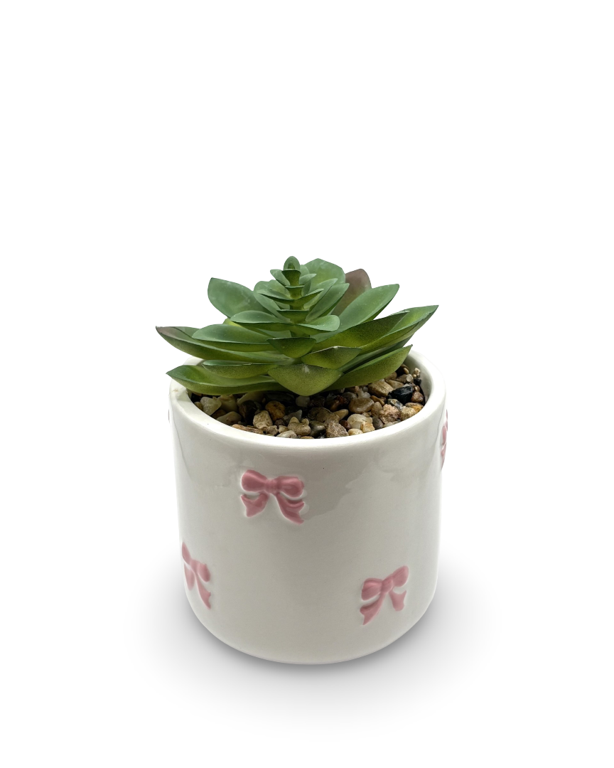 Maceta chica con planta artificial Coquette