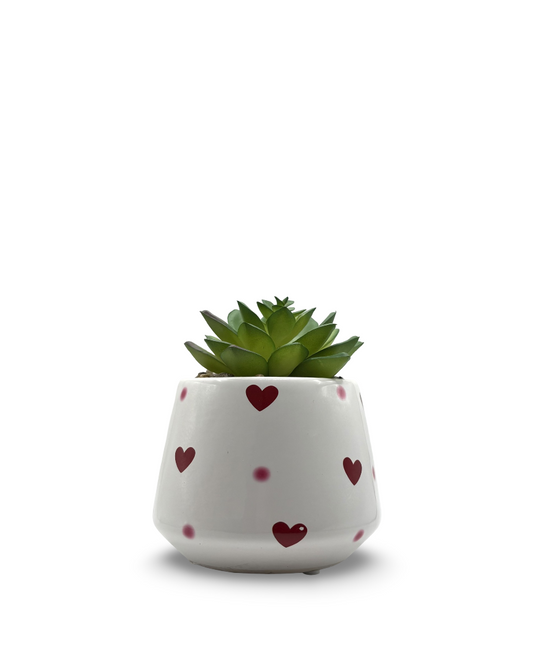 Maceta de cerámica con planta artificial Darling