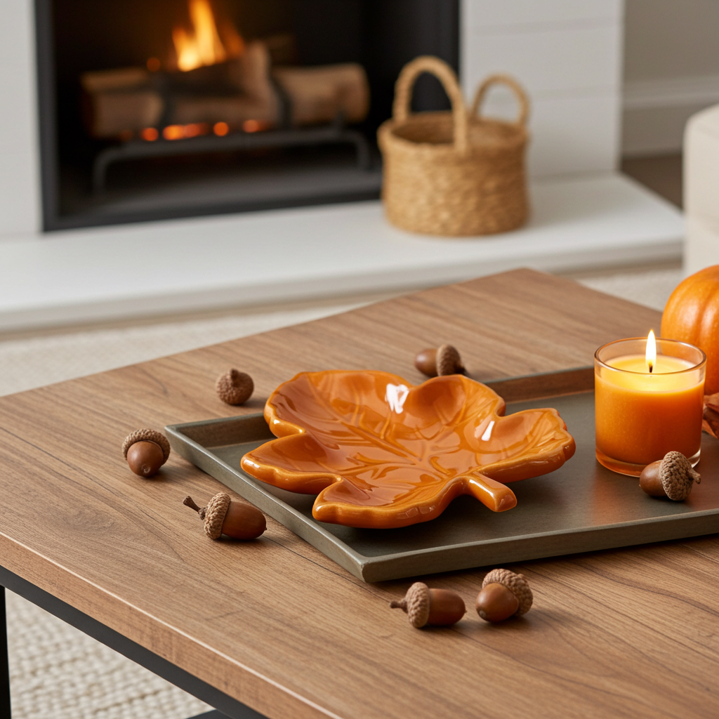 Plato otoñal hoja maple