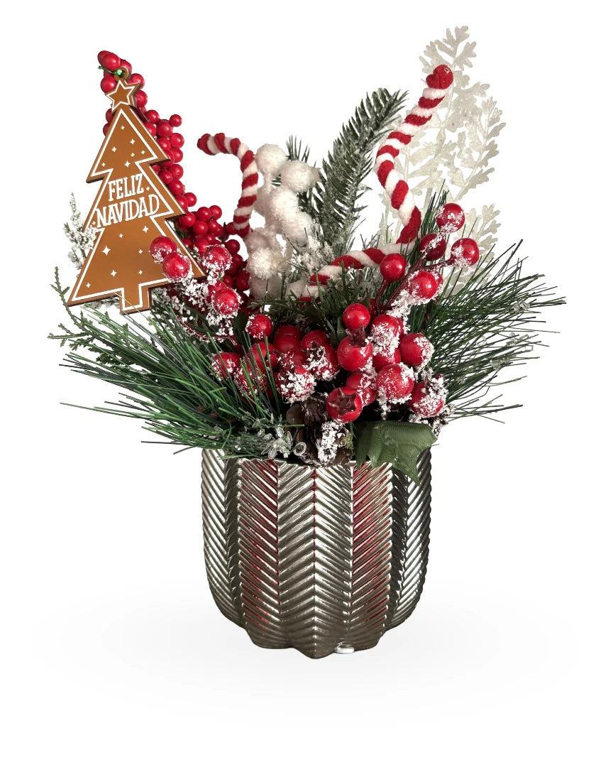 Arreglo Navideño Silver Glam
