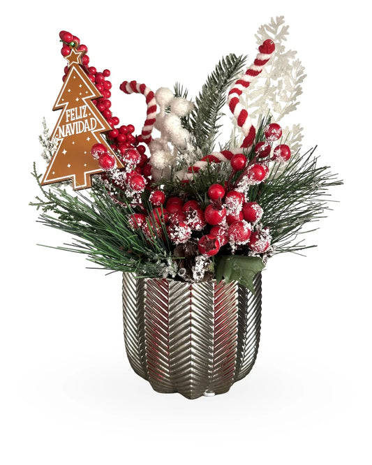 Arreglo Navideño Silver Glam