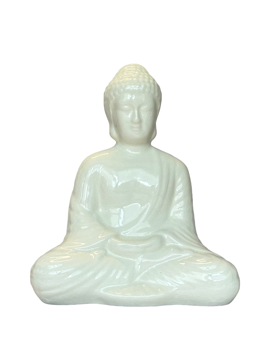 Figura decorativa Buda blanco