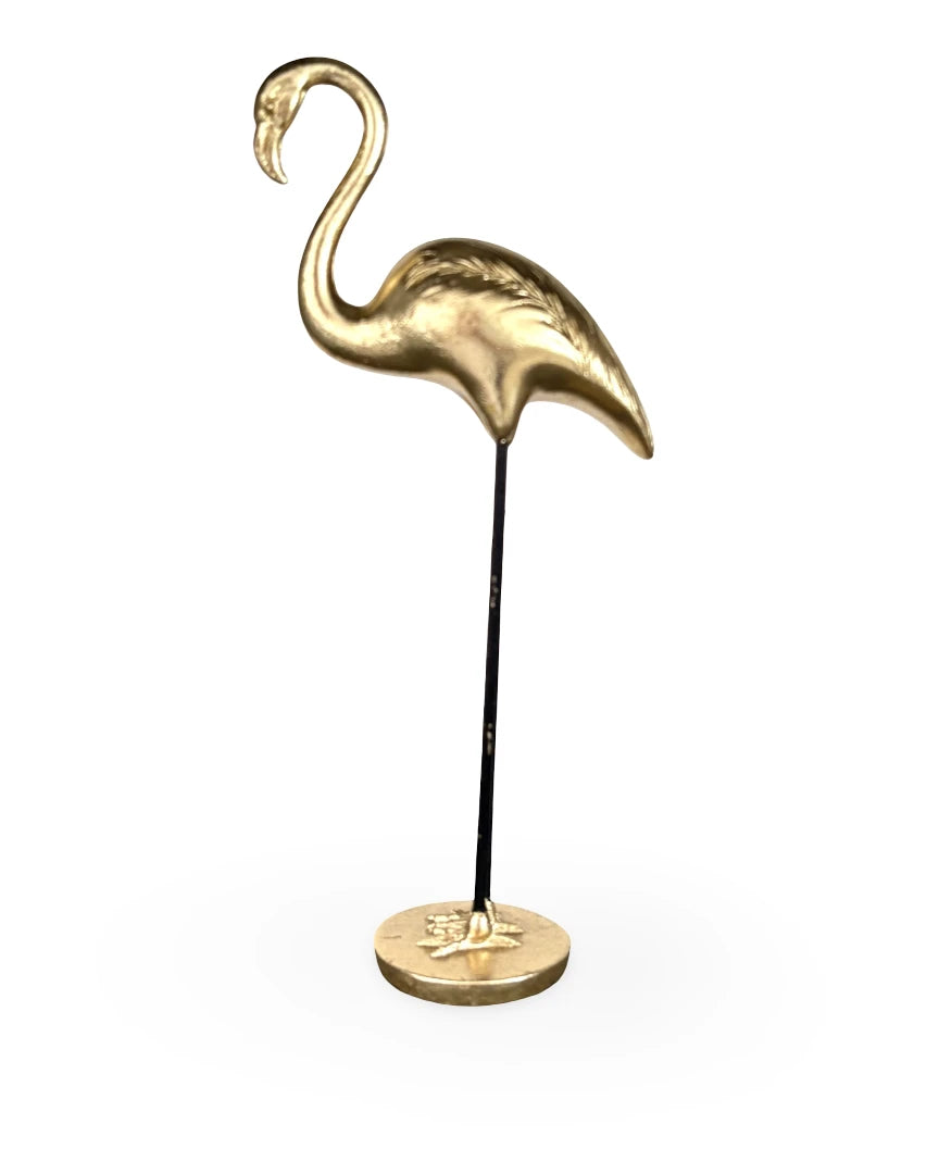 Figura Decorativa Golden Flamingo