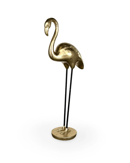 Figura Decorativa Golden Flamingo