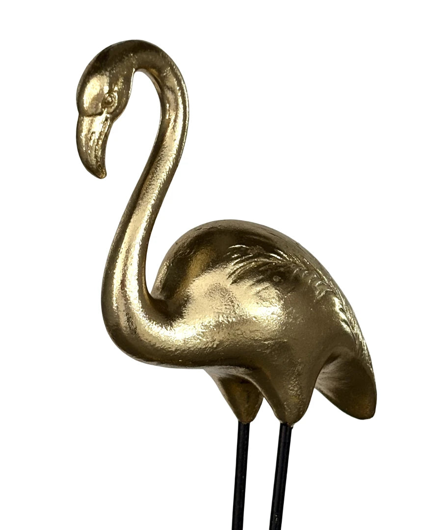 Figura Decorativa Golden Flamingo